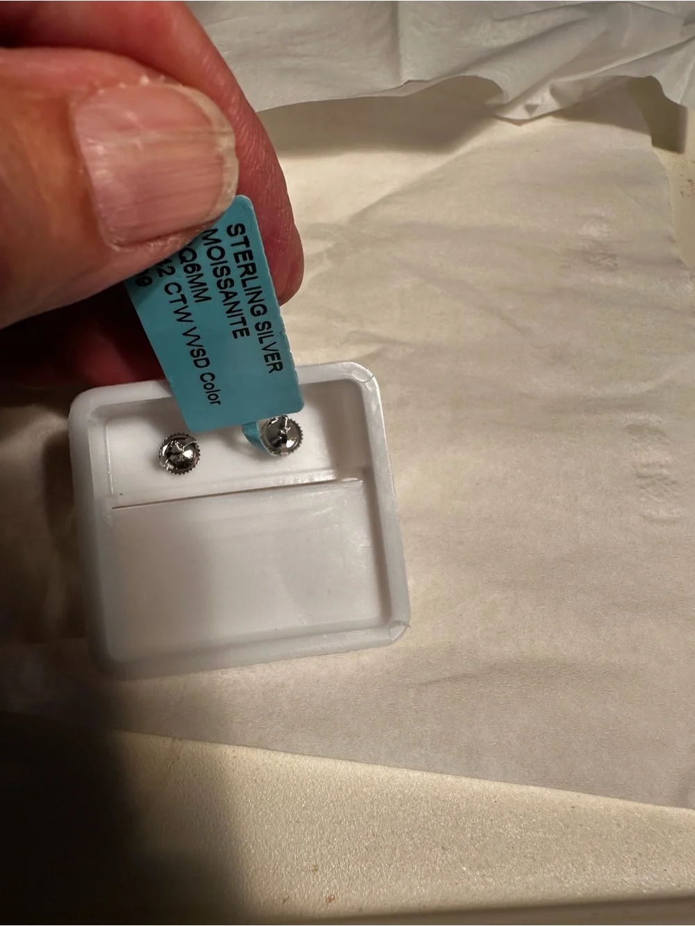 925 Sterling Silver Moissanite Stud Earrings - 6mm 2.42 ctw Silverscrewback.